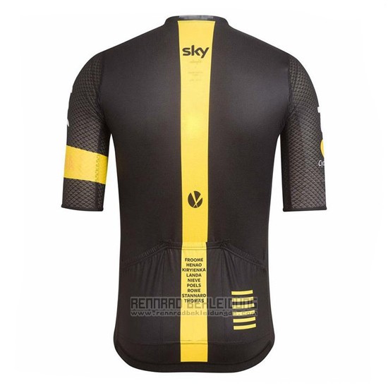 2017 Fahrradbekleidung Sky Gelb und Shwarz Trikot Kurzarm und Tragerhose